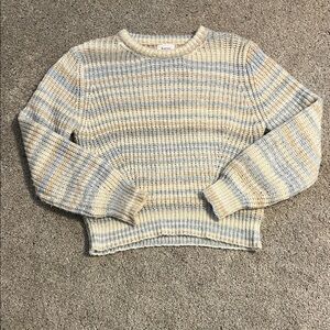 Cozy Striped Korye Sweater - Beige and Blue